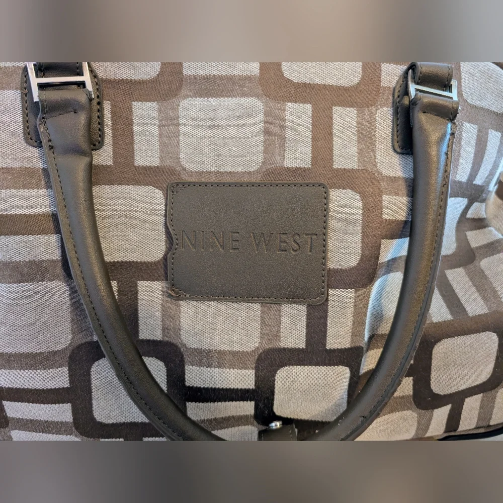 Nine West Neutral Patterned Weekender Rolling Bag - Picture 2 of 16